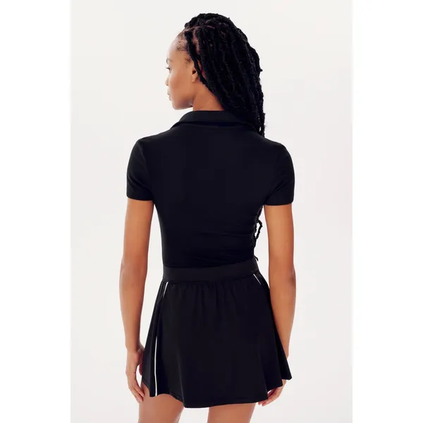 $124 New Splits59 Talia Ribbed Polo - Black - Small - Image 2