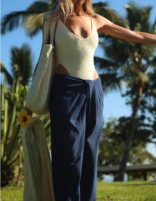 Free People Linen Pants Wide-Leg - Image 2