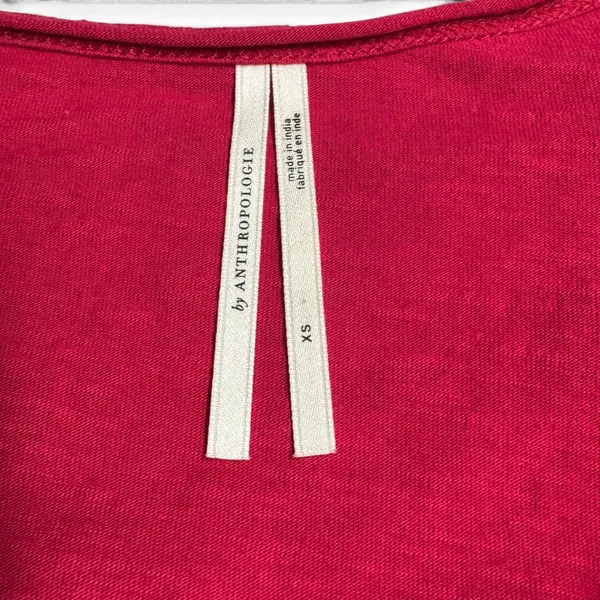 Anthropologie Long Sleeve V-Neck Ruffle Top Pink XS - Image 5