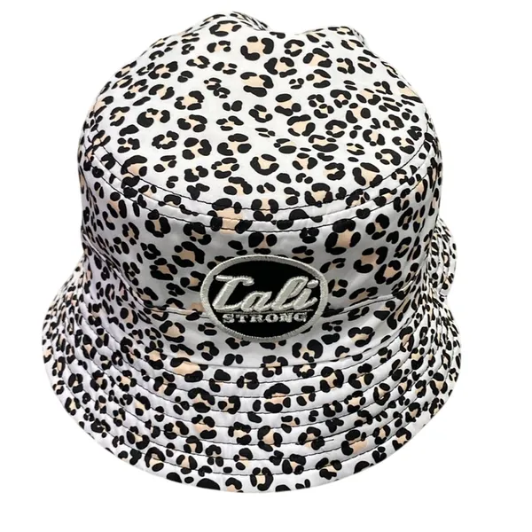 CALI STRONG Reversible Bucket Hat Leopard Print NEW Black - Image 6