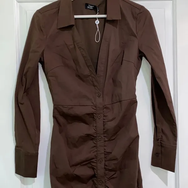 Tiger Mist. Brown shirt dress size xsmall new with tags - Image 2