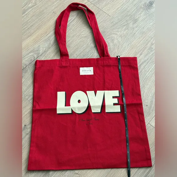 Sézane BRAND NEW Sezane Limited Edition Red Love Tote - Image 5