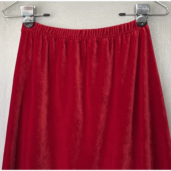 Vintage Long Red Velvet Skirt Juniors M Fits Size XS Maxi A-line Whimsigoth Y2K - Image 2