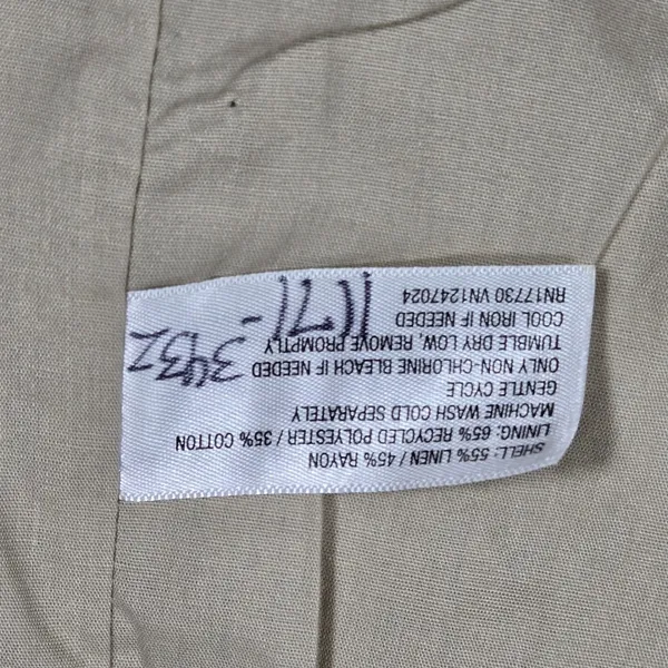 A New Day Womens Linen Blend Blazer Beige Tan Two Button‎ Jacket Size M - Image 4