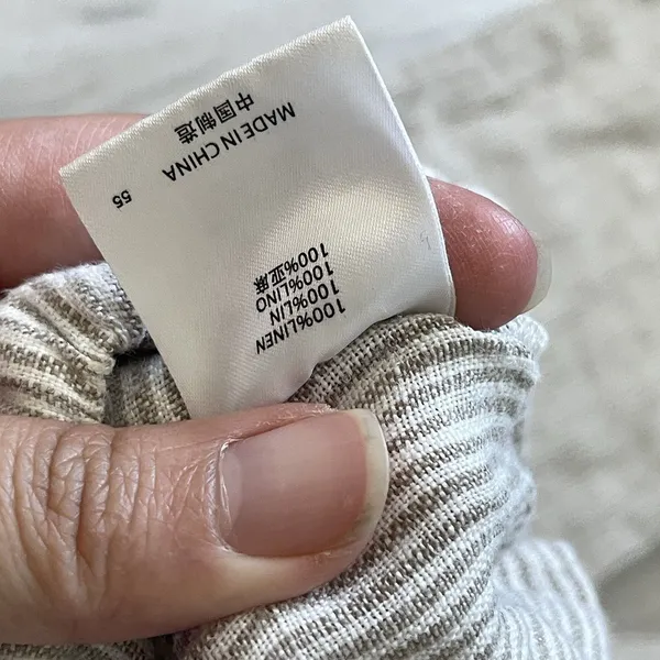 Brandy Melville Pants linen striped pull on womens Beige (one size) beach casual - Image 5