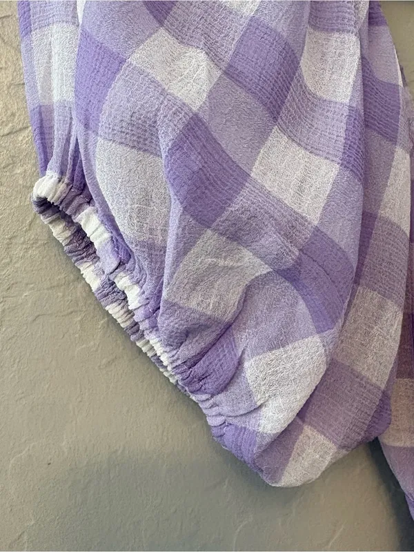 Princess Polly danny mini dress in lilac white gingham size 4 - Image 11