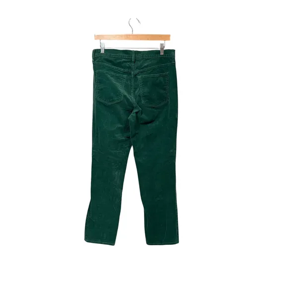 J.Crew Womens Green Corduroy Straight Leg High Rise Pants BT006 Size 29 - Image 2