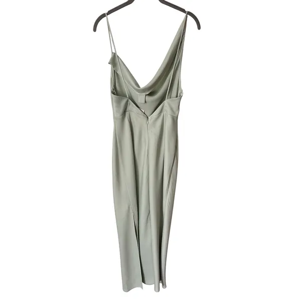 BHLDN‎ August Satin Charmeuse Midi Dress Mint Green Size 4 Cowl Neck Sleeveless - Image 6