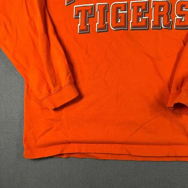 Vtg Auburn Tigers Jansport Medium Orange Long‎ Sleeve Tee Front Back Graphic - Image 6
