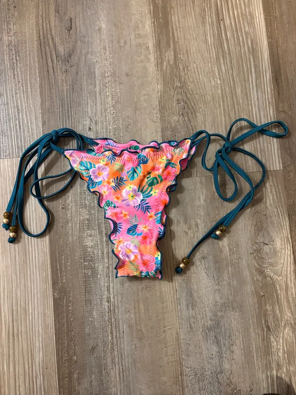 Kulani Kinis Thong Tie Side Bikini Bottom-Summer Glow-XS - Image 2