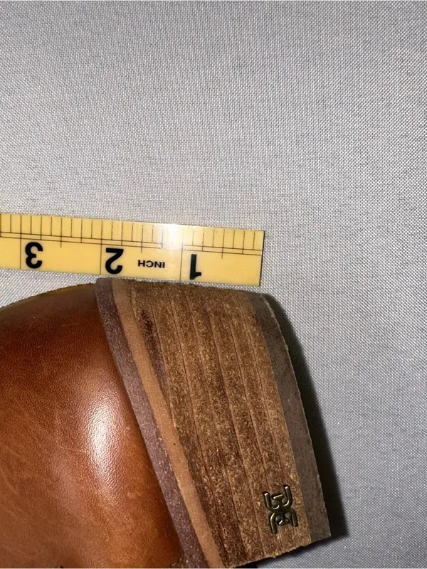 Sam Edelman Palmer Tan Leather Buckle Strap Ankle Boots Side Cutout 7.5M - Image 15