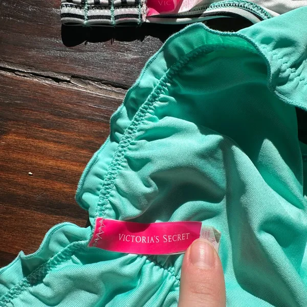 Victoria's Secret Striped/Teal Bathing Suit - Image 3
