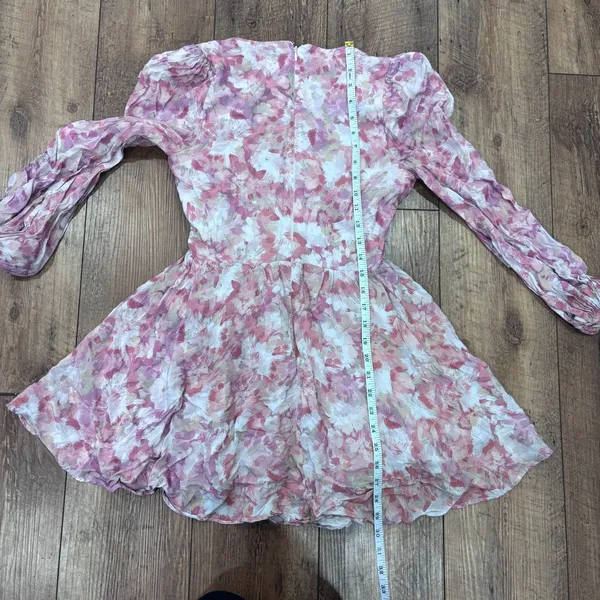 Bardot Lila Eyelet Corset Long Sleeve Minidress in Pink Garden Women's Small / 4 - Image 7