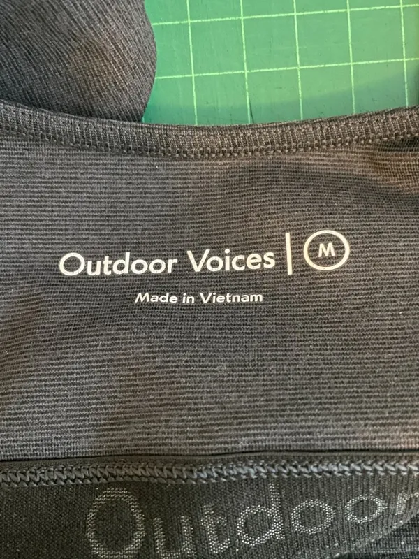Outdoor Voices Women M Black Micro Stripe Double Time Sports Bra Athleisure - Image 7