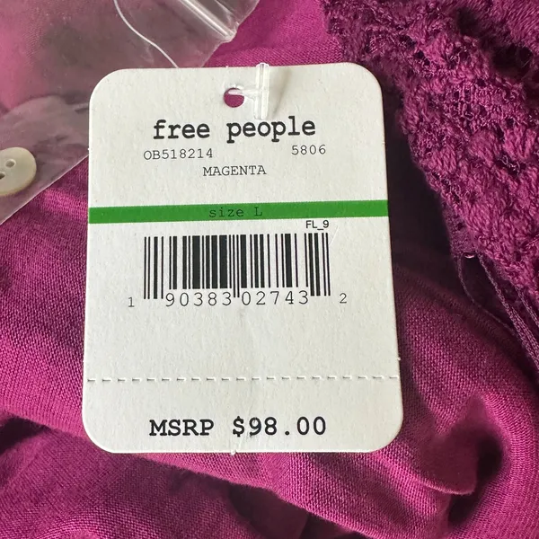 NWT Free People Daydream Floral Lace Mini Dress Magenta Purple Open Back Size L - Image 8