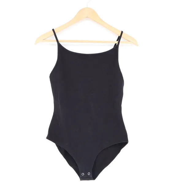 Forever 21 Bodysuit Womens Medium Black Stretch Scoop Neck Sleeveless One Piece - Image 2