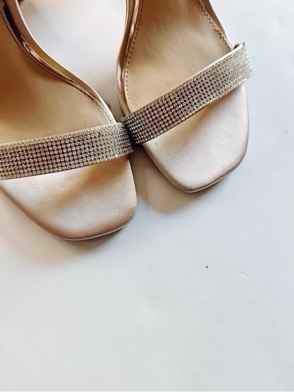 Badgley Mischka Embelished Block Heel Sandals Shoes Rose Size 6 - Image 7