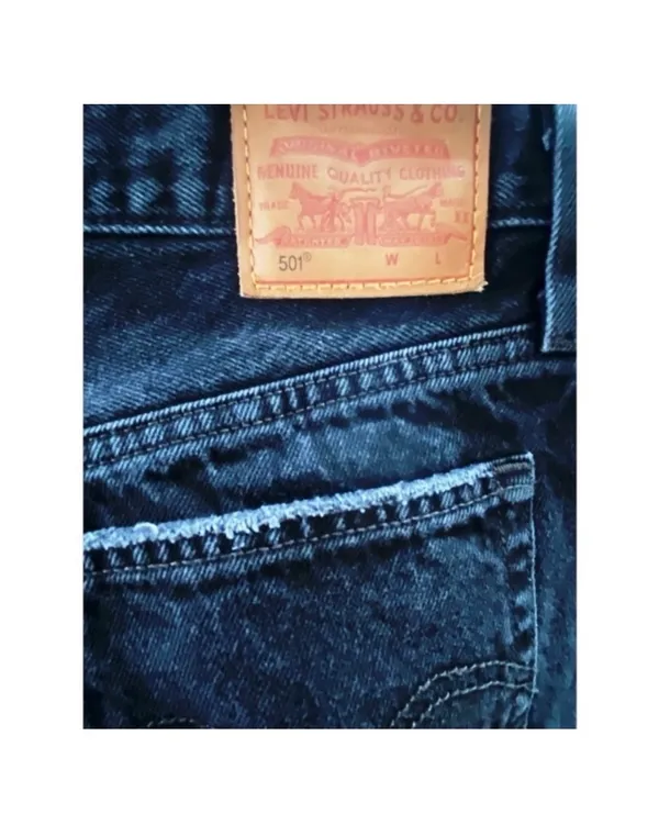 Levi’s 501 Black Denim Shorts Cut-Off - Image 7
