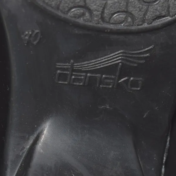 Dansko Leather Clogs Women 40 Black Brown Good Two Tone Slip On Block Heel - Image 13