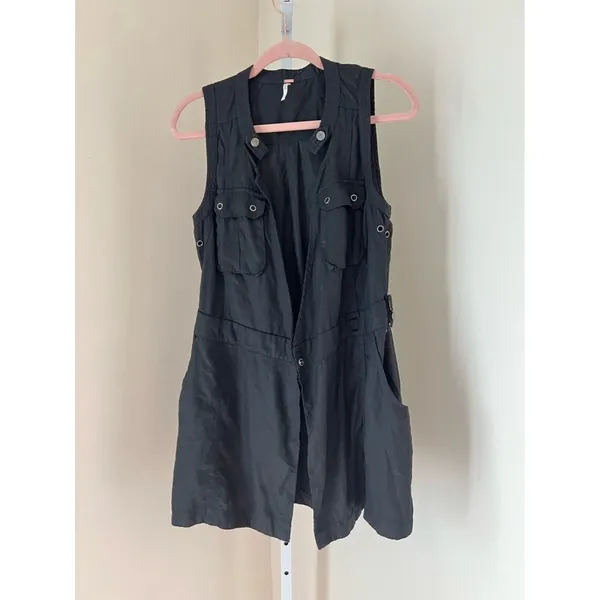 Free People Womens Small Black Desert Daylight Mini Dress Sleeveless Boho‎ - Image 3