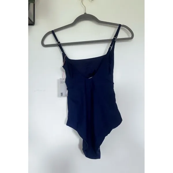 NWT Quince Deep Navy‎ Italian Cut Out One-Piece Swimsuit Size Small - Image 4