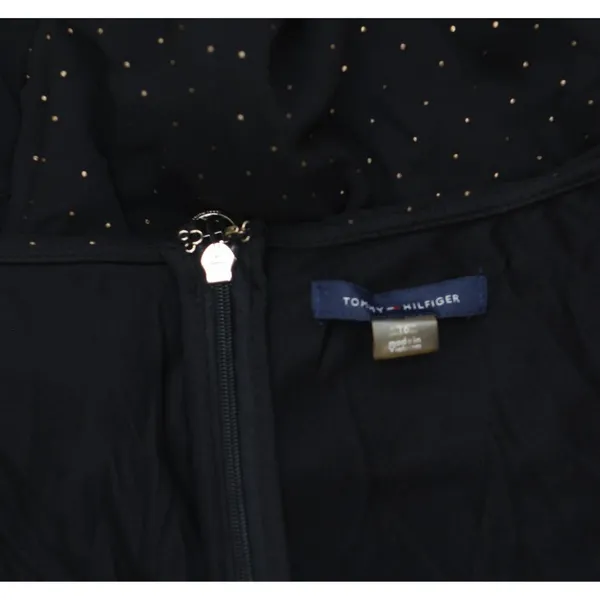 Tommy Hilfiger Surplice Neckline Knee Length Evening Hi-Lo Dress Black Multi 16 - Image 5