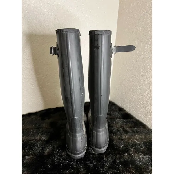 Hunter Womens Black Rubber Rain BOOTS Original Tall 9 - Image 6