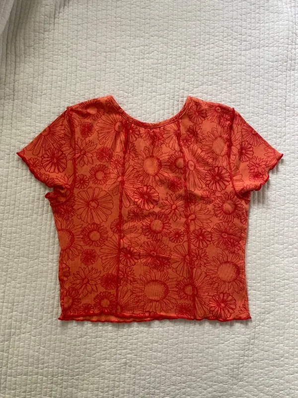 Orange hibiscus Hawaiian floral baby tee - Image 7