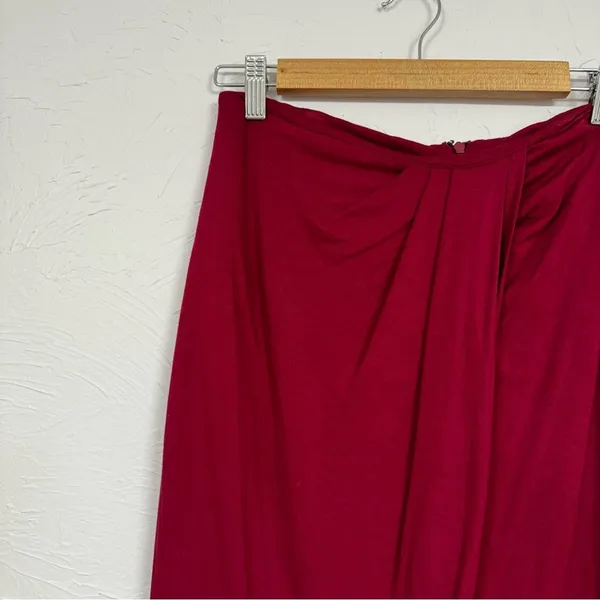 Lovers and Friends Burgundy Red Faux Wrap Mini Skirt Womens M Coquette Luxury - Image 3