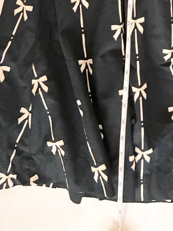 Romantic Bow Print 100% Cotton Maxi Skirt with Liner by Pinch - Med - Black - Image 4