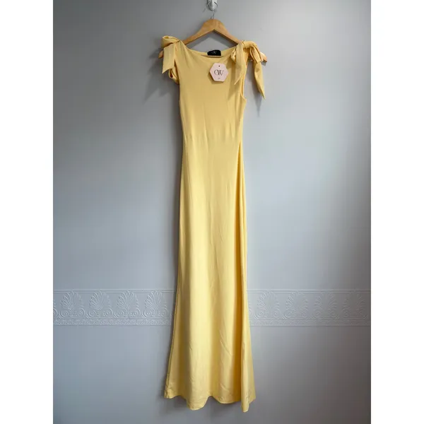 OW Collection x REVOLVE Cornelia Bodycon Romantic Butter Yellow Girly Gown NWT S - Image 2