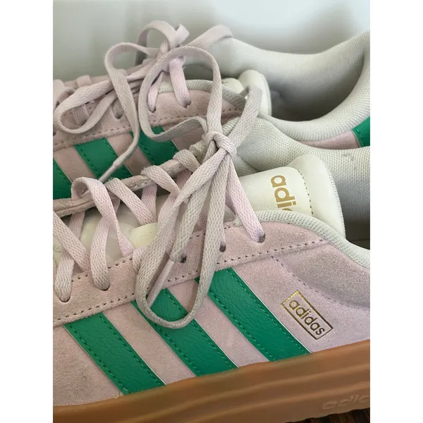 Adidas VL Court Bold Pink Green Platform Sneakers Suede Womens 9 - Image 5