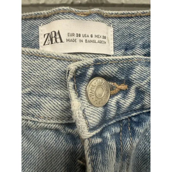 Zara Super Wide Leg Jeans Women 6 Casual Everyday Wear Partywear Denim Light - Image 2
