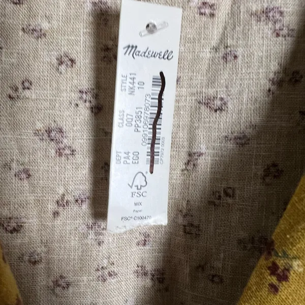 Madewell Kacie Mini Shirtdress Bitsy Bouquet Yellow Floral Size 10 - Image 9