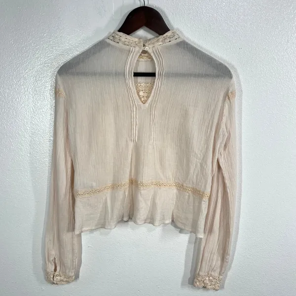 Louise‎ Misha Tara Blouse Blush Pink Cotton Lace Boho Victorian Top French Brand - Image 4