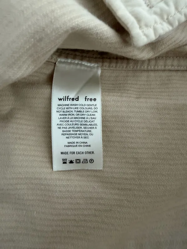 Aritzia Wilfred Free Corduroy Trucker Jacket Tan Camel Raw Hem XXS Oversized - Image 6
