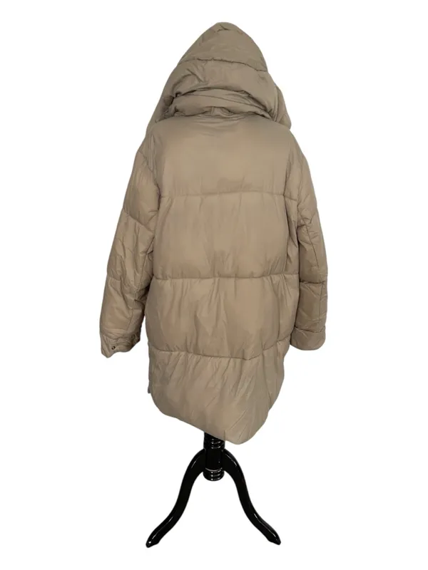 Zara Beige Puffy Coat Size Medium - Image 2