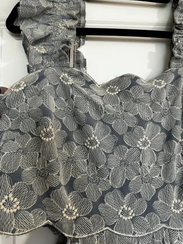 Sofie the Label Midi Floral Dress Blue Gray Size L - Image 2