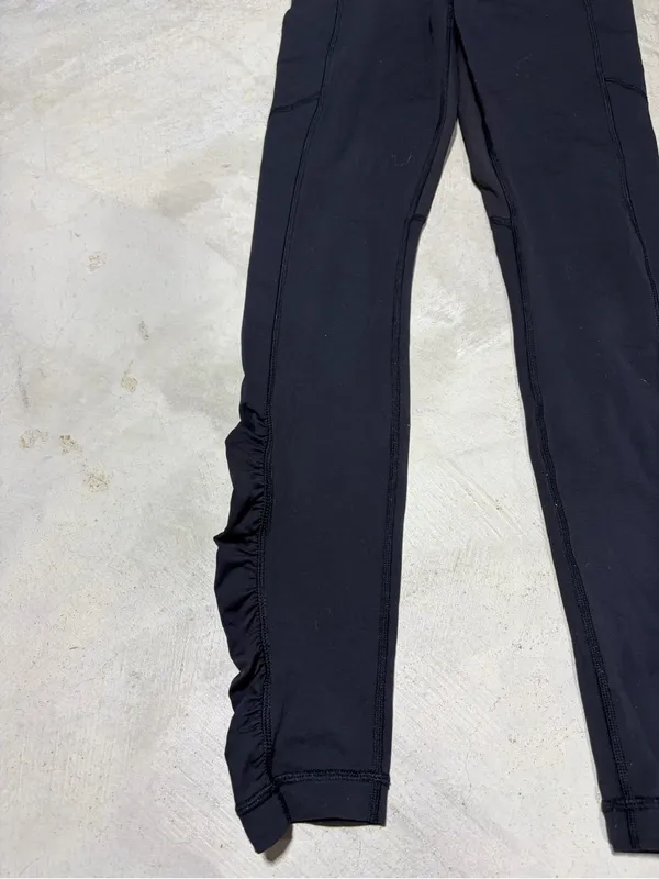 Lululemon cinched bottom black leggings 6 - Image 2