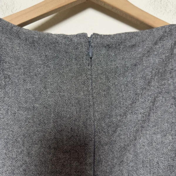 Carolina Herrera Women Virgin‎ Wool Silk Dress 8 Grey Bow Front Sheath Midi - Image 8