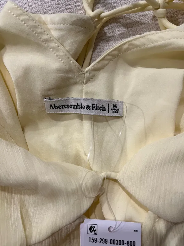 Abercrombie Tie-Back Sheer Slip Midi Dress - Image 8