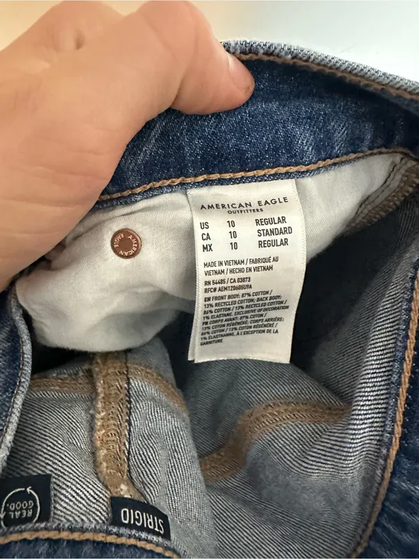American Eagle super high rise baggy straight jeans 10 - Image 6