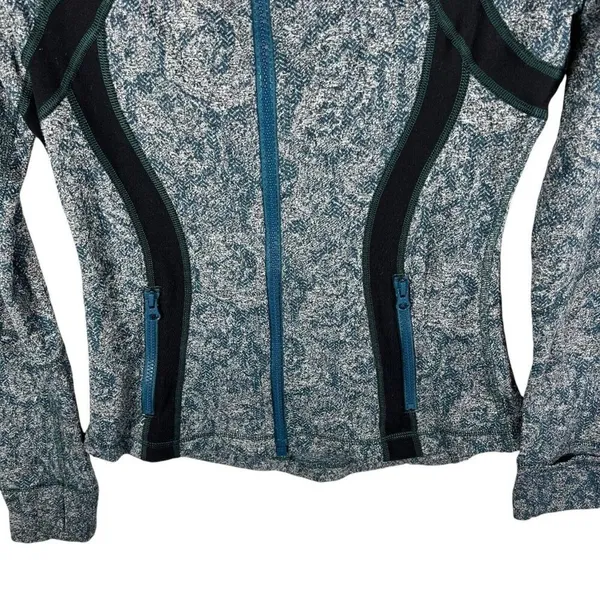 lululemon athletica Define Jacket Brushed‎ Herringbone Gray Blue Alberta size 6 - Image 2