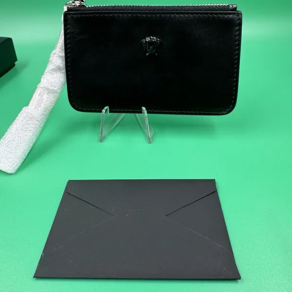 Versace Medusa Key Case Black Vitello New w/ Box Dust Bag Sealed Envelope Italy - Image 8