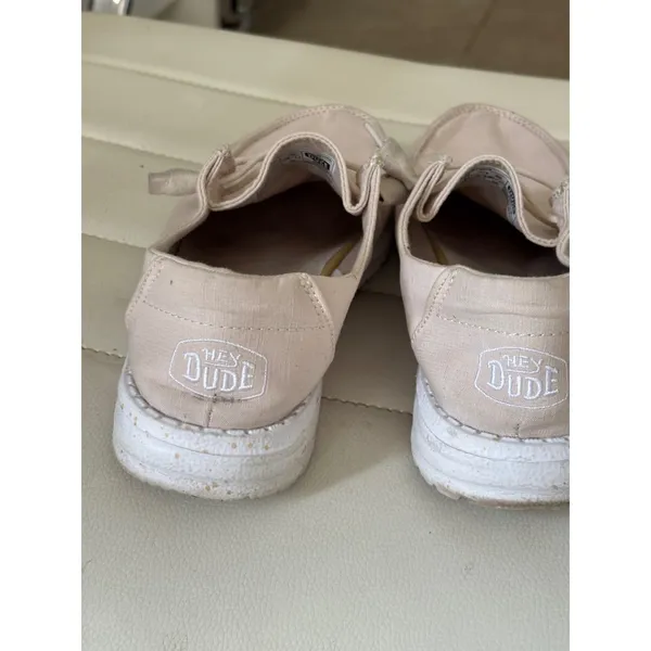 Hey Dude Wendy Slub Canvas Natural Beige‎ Slip On Loafers Shoes Womens 6 - Image 2