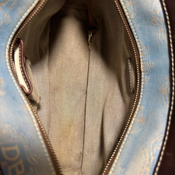Dooney & Bourke East West Canvas / Leather Trim Donegal Crest Tote Shoulder Bag - Image 14