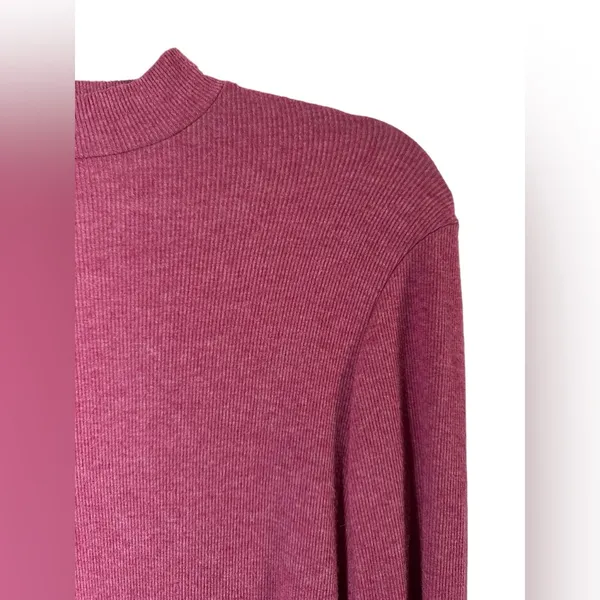 Lulus Burgundy Long Sleeve Ribbed Knit Mock Neck Sweater Dress Size Small‎ - Image 4