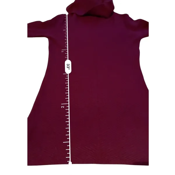 Akira Chicago Sweater Dress Womens M/L Burgundy‎ Cowl Neck Ribbed Knit Mini - Image 9
