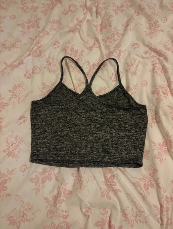 Grey athletic crop top Gray - Image 2
