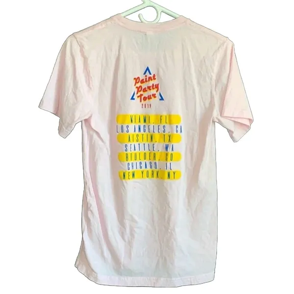 Bella Canvas Paint Party Tour T-Shirt Women Size Small 2019 Pink Tee Graphic Top Summer Funky - Image 5